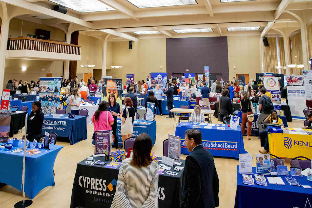 tables at recruiting event