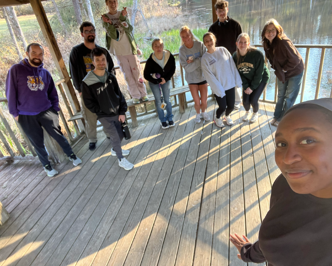 LSU students taking a selfie at Mary Ann Brown Nature Preserve