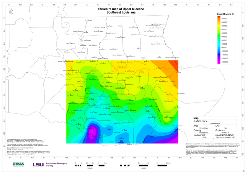 Upper Miocene Structure Map