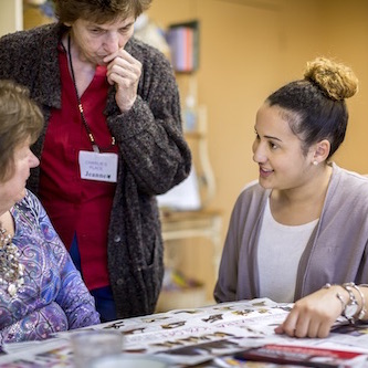 Communication studies student works at the local senior living facility. 