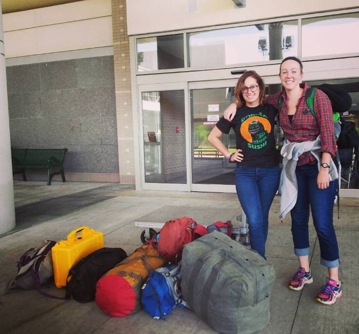 krista and jade at airport